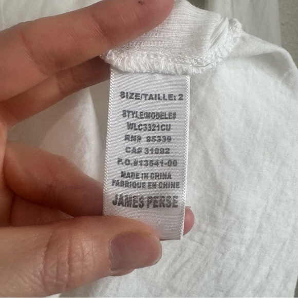 James Perse Womens Size 2 Medium White Sheer Slub Side Panel Shirt Minimal Boho - Picture 10 of 11